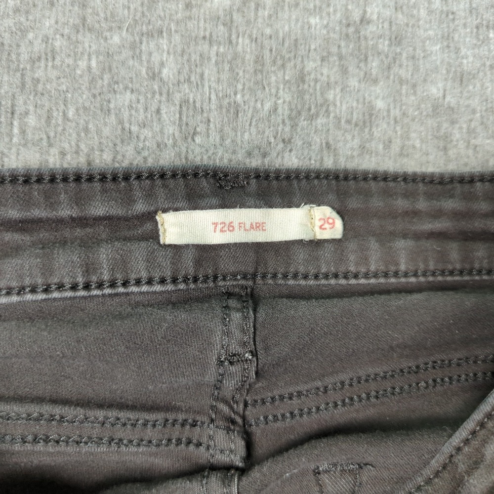 Levis‎ Jeans Womens 29 Black 726 Flare Stretch Casual Hippie Boho - Picture 9 of 16